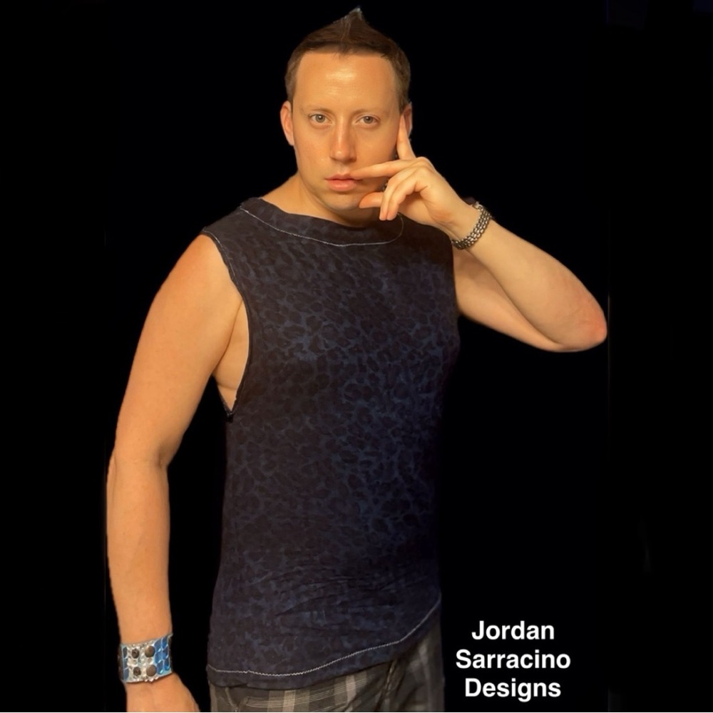 Blue Leopard Print Vest 
JordanSarracinoDesigns